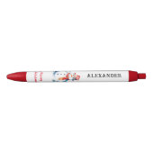 クリスマス雪だるま写真フェスティバルホリデーキッズ 黒ボールペン (正面)