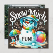 クリスマス雪だるま夏の雪多くのおもしろい シーズンカード (正面/裏面)