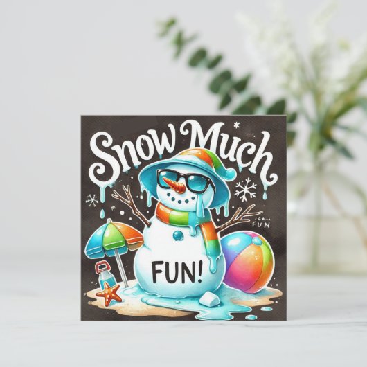 クリスマス雪だるま夏の雪多くのおもしろい シーズンカード (スタンド正面)