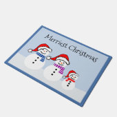 クリスマス雪だるま形式 ドアマット (アングル)