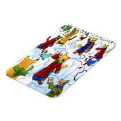 クリスマス雪だるま戦い猫マグネット マグネット (左側)