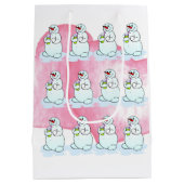 クリスマス雪だるま抱き枕 ミディアムペーパーバッグ (裏面)