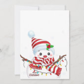 クリスマス雪だるま数々の（カラー照明） シーズンカード (正面)