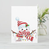クリスマス雪だるま数々の（カラー照明） シーズンカード (スタンド正面)