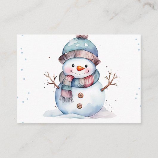 クリスマス雪だるま数を推測 エンクロージャーカード (裏面)