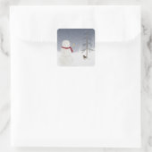 クリスマス雪だるま星 スクエアシール (バッグ)