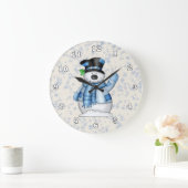 クリスマス雪だるま時計 ラージ壁時計 (ホーム)