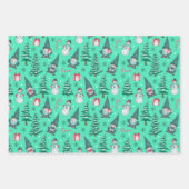 クリスマス雪だるま格言キャンディキャネギフト ラッピングペーパーシート (正面3)