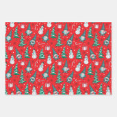 クリスマス雪だるま格言キャンディキャネギフト ラッピングペーパーシート (正面2)