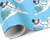 クリスマス雪だるま水彩デザイン包装紙 ラッピングペーパー (ロールコーナー)