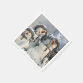 クリスマス雪だるま紙ナプキン スタンダードカクテルナプキン (角)