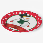 クリスマス雪だるま紙プレート ペーパープレート (アングル)