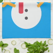 クリスマス雪だるま絵文字 キッチンタオル (折り畳み)