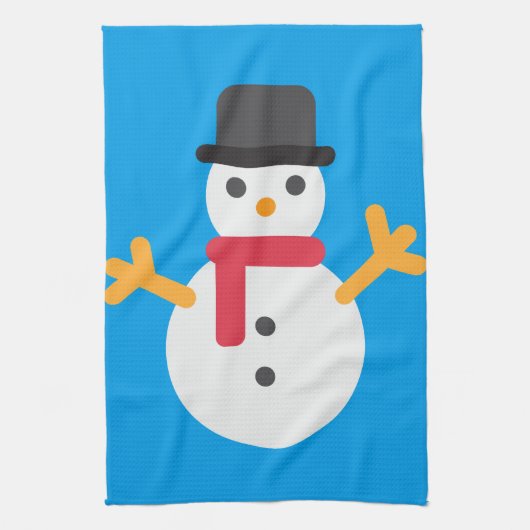 クリスマス雪だるま絵文字 キッチンタオル (縦)