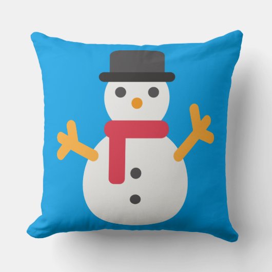 クリスマス雪だるま絵文字 クッション (正面)