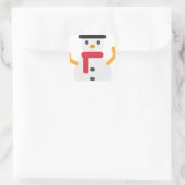クリスマス雪だるま絵文字 スクエアシール (バッグ)