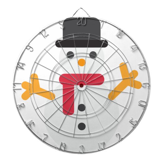 クリスマス雪だるま絵文字 ダーツボード (正面)