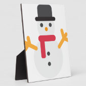 クリスマス雪だるま絵文字 フォトプラーク (側面)