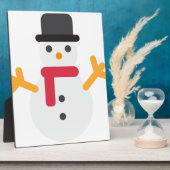 クリスマス雪だるま絵文字 フォトプラーク (側面)