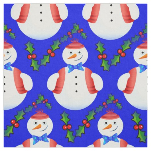 クリスマス雪だるま織物 ファブリック (見本)