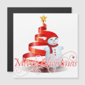 クリスマス雪だるま薄型磁気カード (正面/裏面)