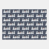 クリスマス雪だるま行クリスマス冬ホリデーシーズン ラッピングペーパーシート (正面)