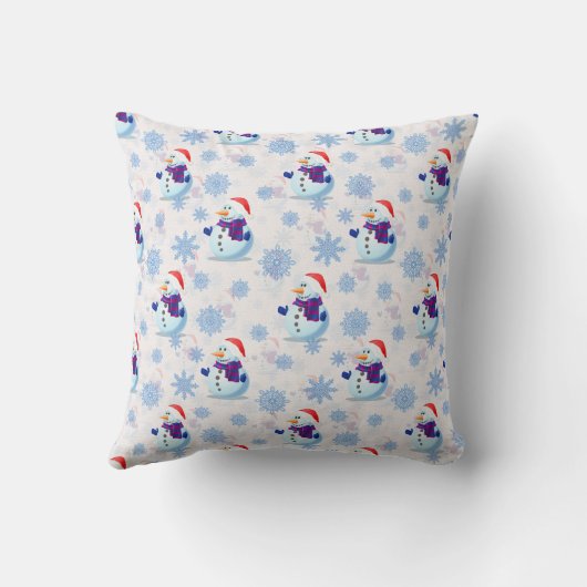 クリスマス雪だるま表面パターン クッション (裏面)