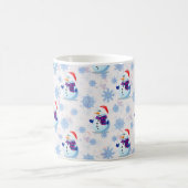 クリスマス雪だるま表面パターン コーヒーマグカップ (中央)