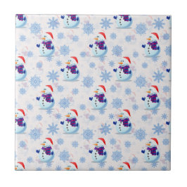 クリスマス雪だるま表面パターン タイル