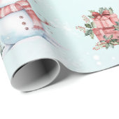 クリスマス雪だるま誕生日パーティー ラッピングペーパー (ロールコーナー)