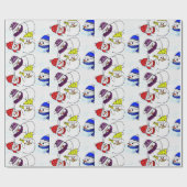 クリスマス雪だるま遊 ラッピングペーパー (フラット)