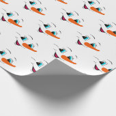 クリスマス雪だるま顔パーソナライズされたカワイホリデイ ラッピングペーパー (角)