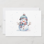 クリスマス雪だるま2つの甘い2番目の誕生日の写真 招待状 (裏面)