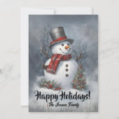 クリスマス雪だるま8、ハッピーホリデー、クリスマスカード 招待状 (正面)