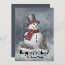 クリスマス雪だるま8、ハッピーホリデー、クリスマスカード 招待状