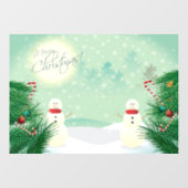 クリスマス雪だるま ウィンドウサイン (シート)