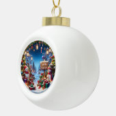 クリスマス雪だるま、オーナメントホリデーデコレーション セラミックボールオーナメント (右)