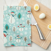 クリスマス雪だるま キッチンタオル (四つ折り)