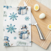クリスマス雪だるま キッチンタオル (四つ折り)