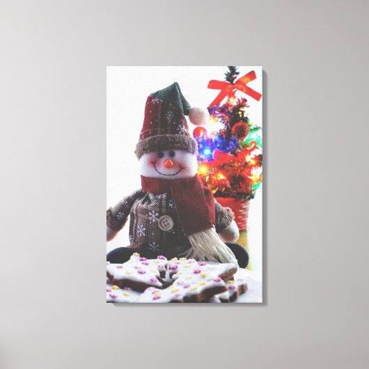 クリスマス雪だるま キャンバスプリント (正面)