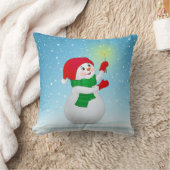 クリスマス雪だるま クッション (ブランケット)