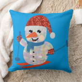 クリスマス雪だるま クッション (ブランケット)