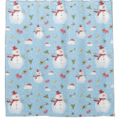 クリスマス雪だるま シャワーカーテン (正面)