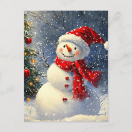 クリスマス雪だるま シーズンポストカード