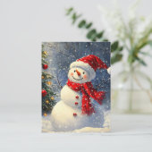 クリスマス雪だるま シーズンポストカード (スタンド正面)