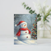 クリスマス雪だるま シーズンポストカード (スタンド正面)