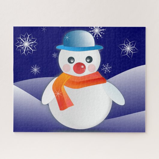 クリスマス雪だるま ジグソーパズル (横)