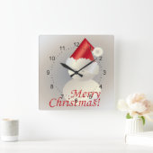 クリスマス雪だるま スクエア壁時計 (ホーム)