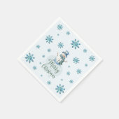 クリスマス雪だるま スタンダードカクテルナプキン (角)
