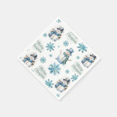 クリスマス雪だるま スタンダードカクテルナプキン (角)